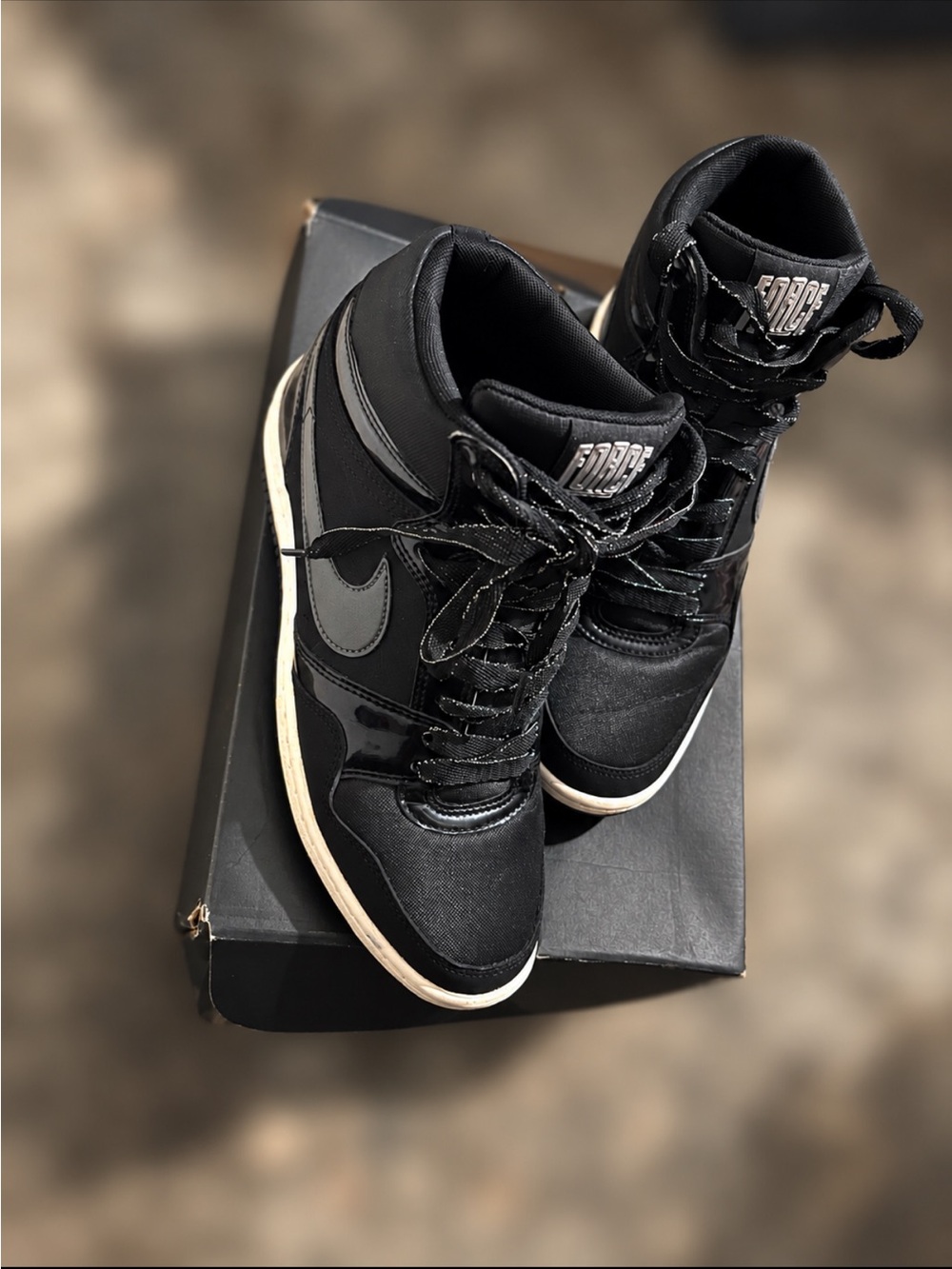 Nike Force Dunk Sky Hi Hidden Wedge Heel High Black